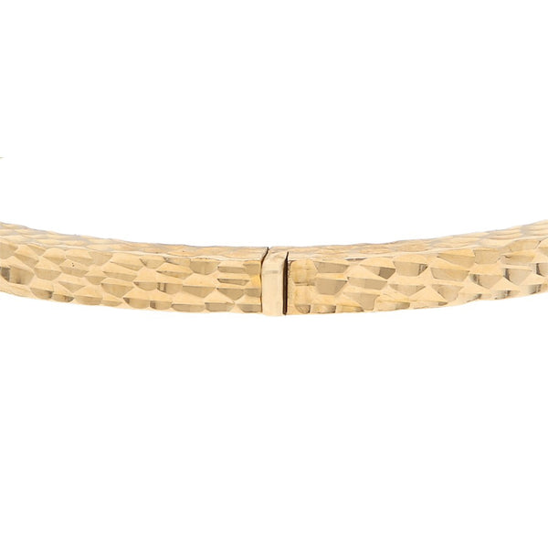 Tres pulseras de arillo articuladas en oro tres tonos 14 kilates.