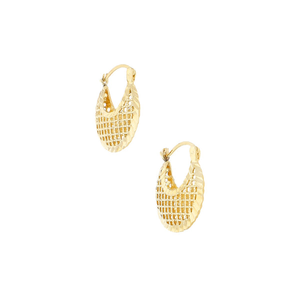 Arracadas caladas en oro amarillo 14 kilates.