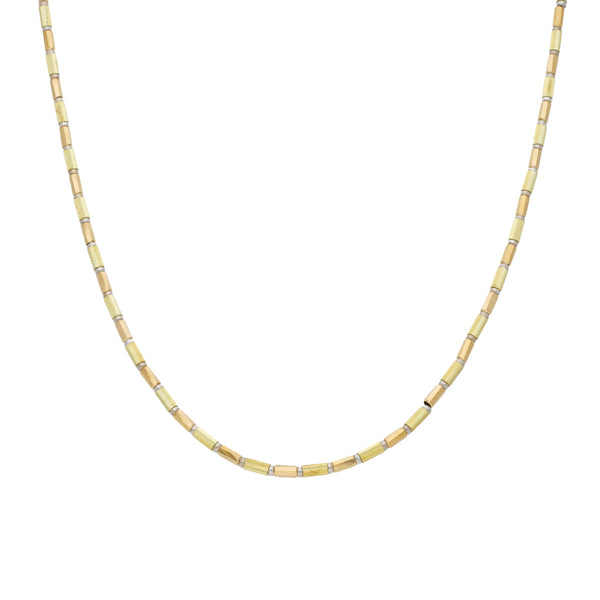 Gargantilla eslabón combinado en oro amarillo 14 kilates.