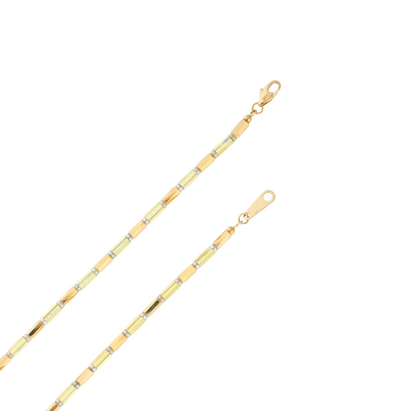 Gargantilla eslabón combinado en oro amarillo 14 kilates.