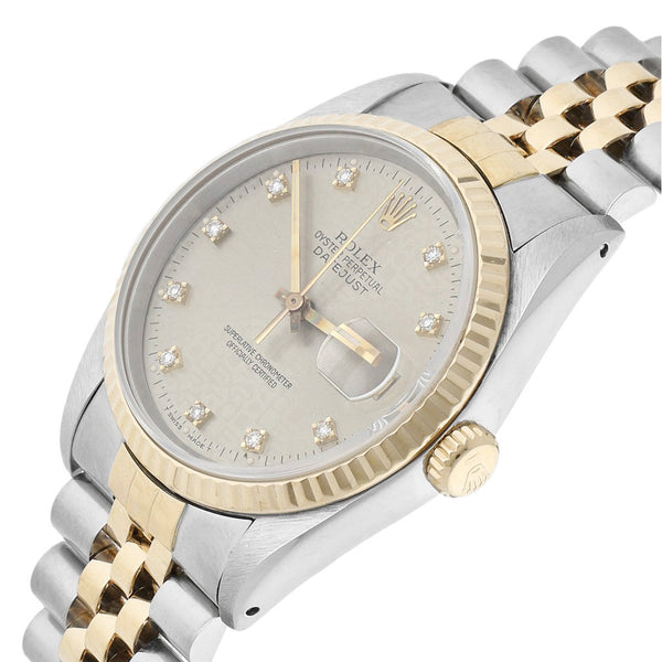 Reloj Rolex para caballero/unisex modelo Oyster Perpetual DateJust vistas oro amarillo 18 kilates.