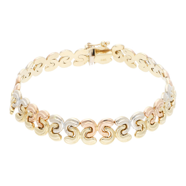 Pulsera eslabón articulado en oro amarillo 14 kilates.