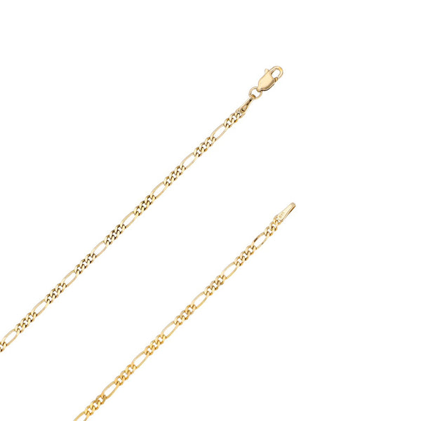 Collar de tres eslabones por uno en oro amarillo 14 kilates.