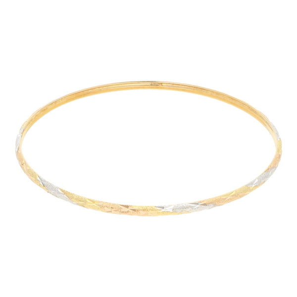 Pulsera de arillo facetada en oro amarillo 14 kilates.
