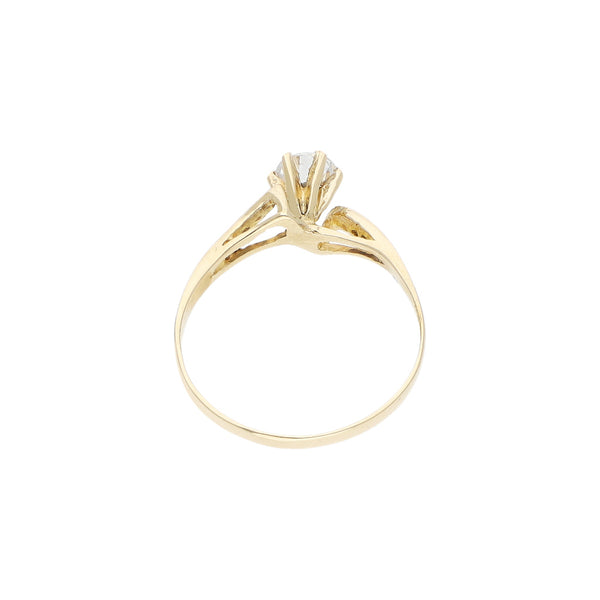 Anillo de compromiso con sintéticos en oro amarillo 14 kilates.