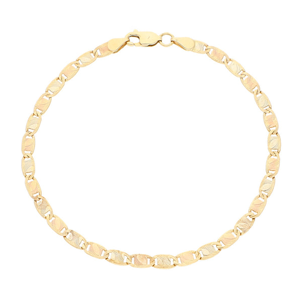 Pulsera eslabón nudo marino en oro amarillo 14 kilates.