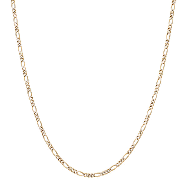 Collar de tres eslabones por uno platinados en oro amarillo 14 kilates.