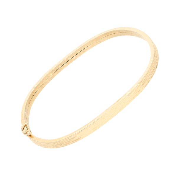 Pulsera de arillo facetada en oro amarillo 14 kilates.