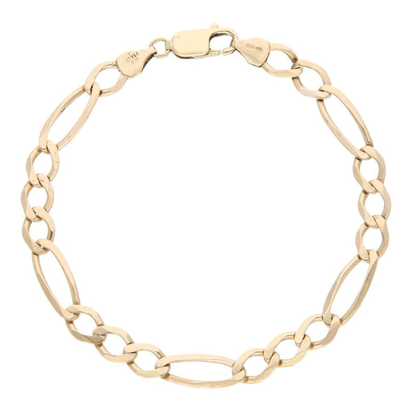 Pulsera de tres eslabones por uno en oro rosa 14 kilates.