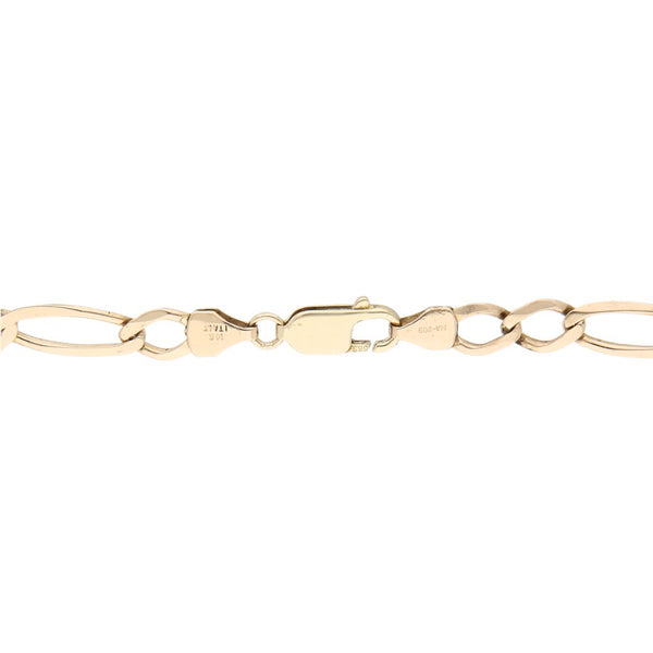 Pulsera de tres eslabones por uno en oro rosa 14 kilates.