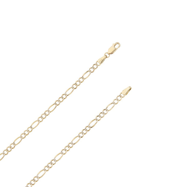 Collar de tres eslabones por uno platinados y crucifijo en oro amarillo 14 kilates.