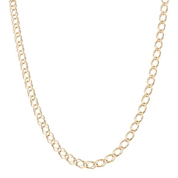 Collar eslabón encontrado doble en oro amarillo 14 kilates.