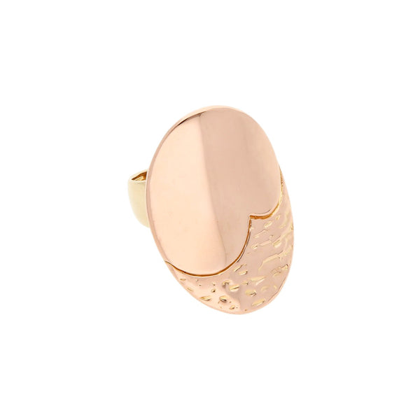 Anillo hueco en oro dos tonos 14 kilates.