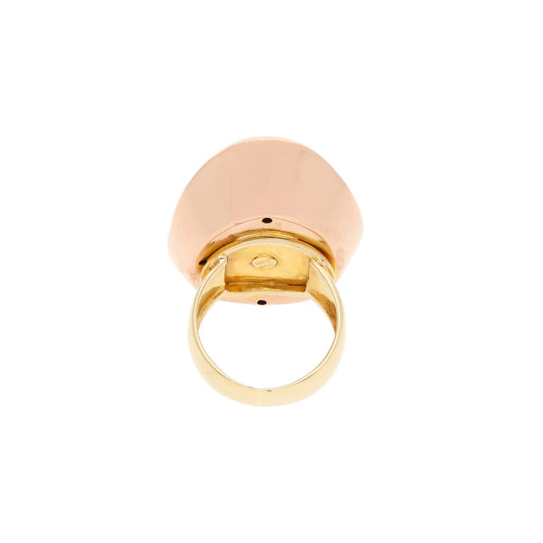 Anillo hueco en oro dos tonos 14 kilates.