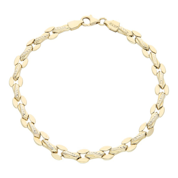 Pulsera eslabón articulado en oro amarillo 14 kilates.