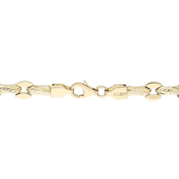 Pulsera eslabón articulado en oro amarillo 14 kilates.