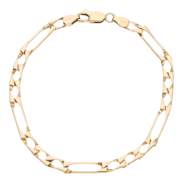 Pulsera de tres eslabones por uno en oro rosa 14 kilates.