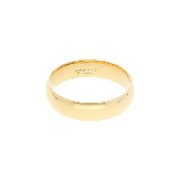 Argolla lisa en oro amarillo 14 kilates.