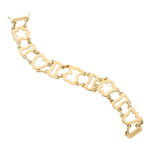 Pulsera eslabón articulado firma Tous en oro amarillo 18 kilates.
