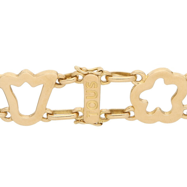 Pulsera eslabón articulado firma Tous en oro amarillo 18 kilates.