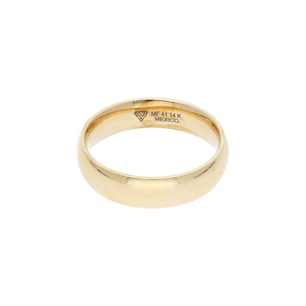Argolla lisa en oro amarillo 14 kilates.