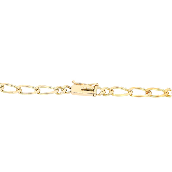 Pulsera de cuatro eslabones por tres en oro amarillo 14 kilates.