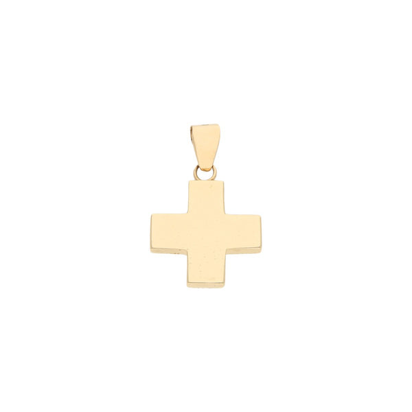 Cruz lisa en oro amarillo 14 kilates.