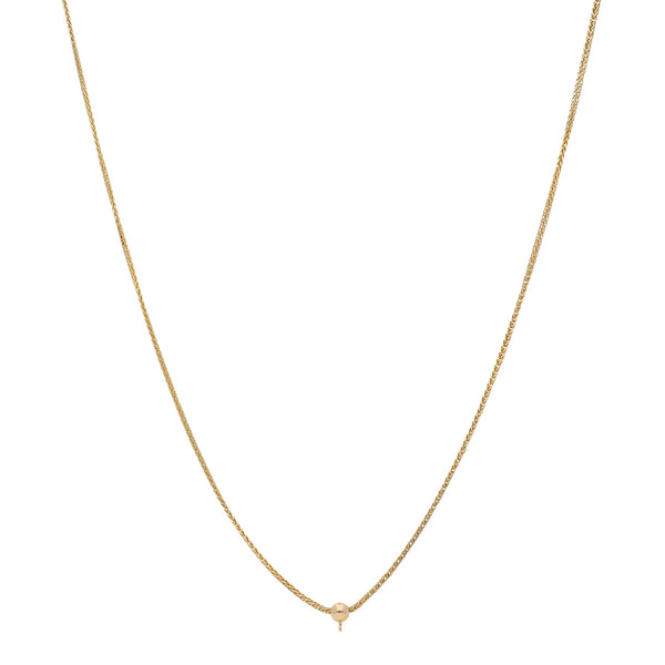 Collar eslabón tipo espiga con aplicación en oro amarillo 14 kilates.