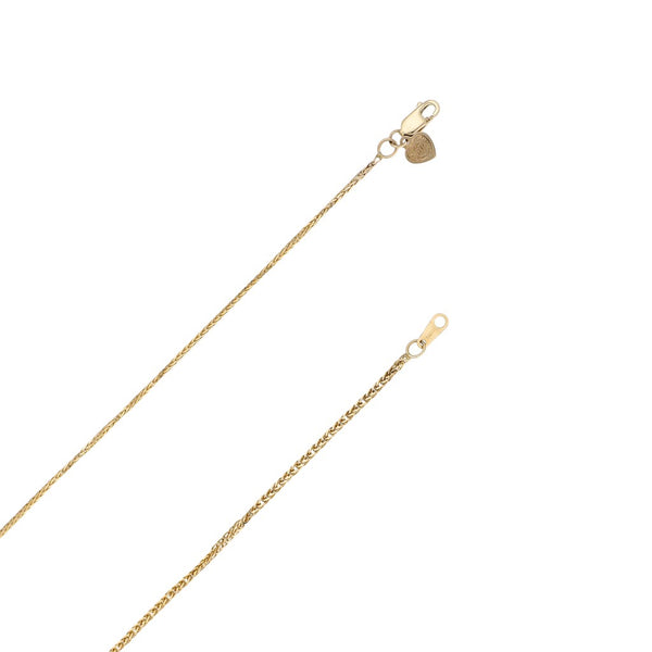 Collar eslabón tipo espiga con aplicación en oro amarillo 14 kilates.