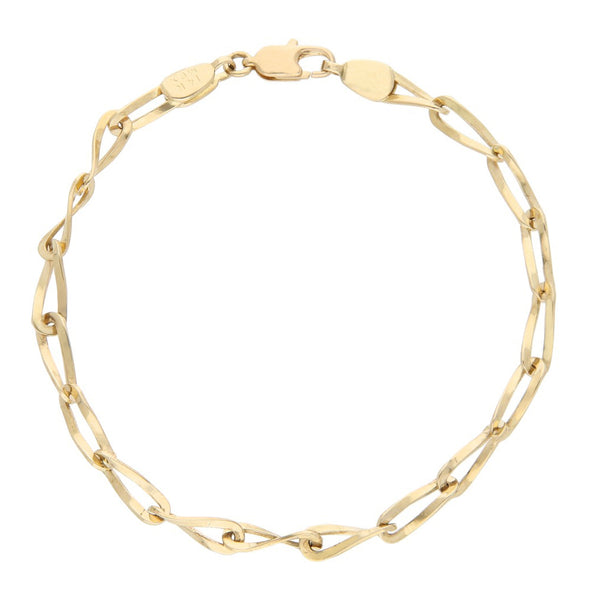 Pulsera eslabón encontrado en oro amarillo 14 kilates.