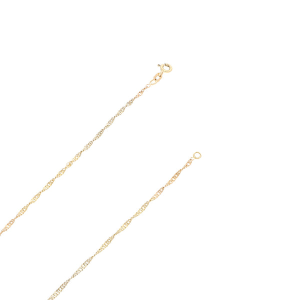 Collar eslabón torzal en oro tres tonos 14 kilates.