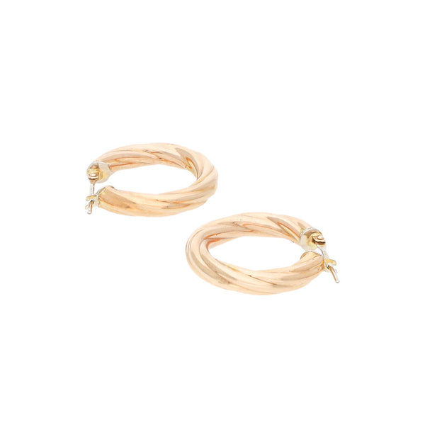 Arracadas torzal en oro rosado 14 kilates.