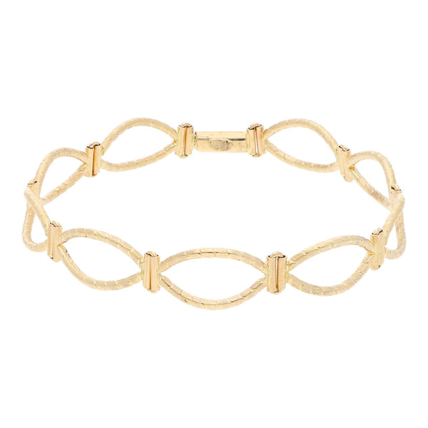 Pulsera eslabón articulado en oro amarillo 14 kilates.