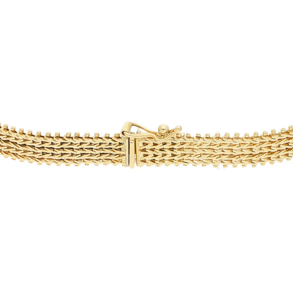 Pulsera eslabón boleado en oro amarillo 14 kilates.