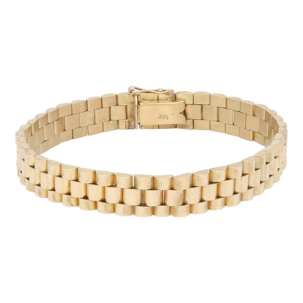 Pulsera eslabón articulado en oro amarillo 14 kilates.