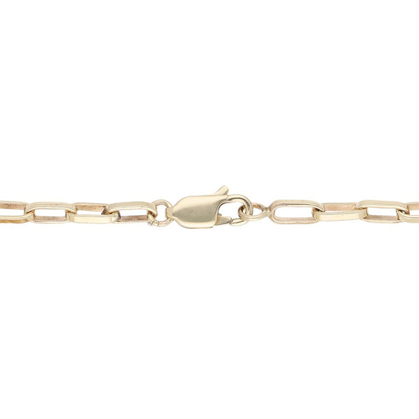 Pulsera eslabón cruzado con aplicaciones y sintéticos en oro amarillo 12 kilates.