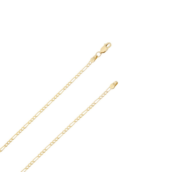 Collar de tres eslabones por uno y medalla imagen doble motivo vírgenes en oro amarillo 14 kilates.