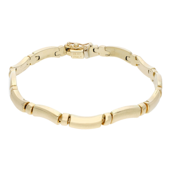 Pulsera eslabón articulado en oro amarillo 14 kilates.