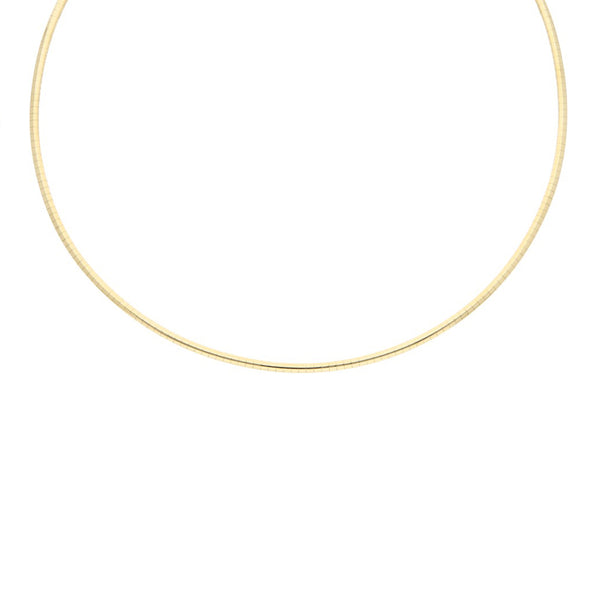 Gargantilla eslabón laminado en oro amarillo 14 kilates.