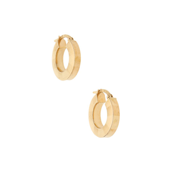 Arracadas huecas en oro amarillo 14 kilates.