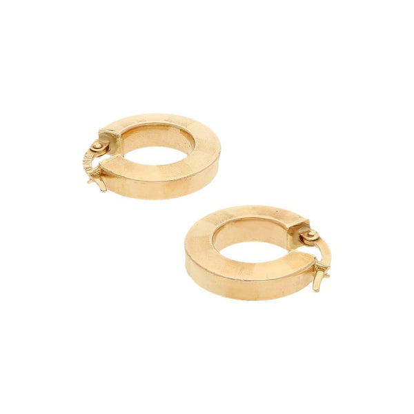 Arracadas huecas en oro amarillo 14 kilates.