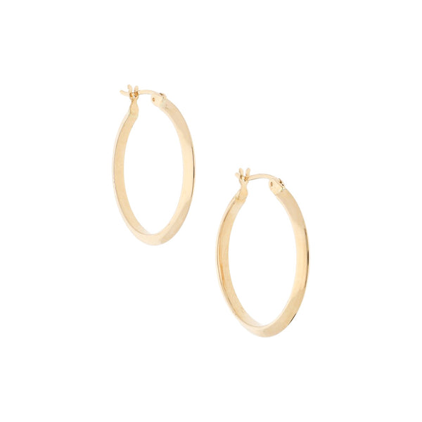Arracadas lisas en oro amarillo 14 kilates.