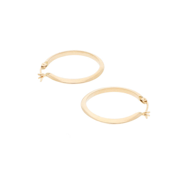 Arracadas lisas en oro amarillo 14 kilates.