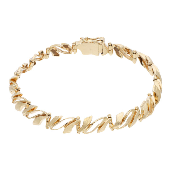 Pulsera eslabón articulado en oro amarillo 14 kilates.