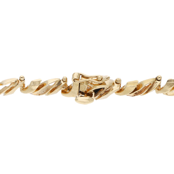 Pulsera eslabón articulado en oro amarillo 14 kilates.