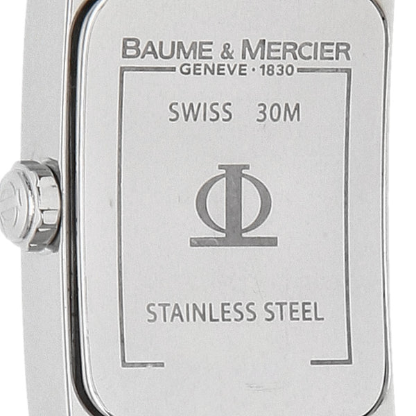 Reloj Baume & Mercier para dama en acero y cuero.