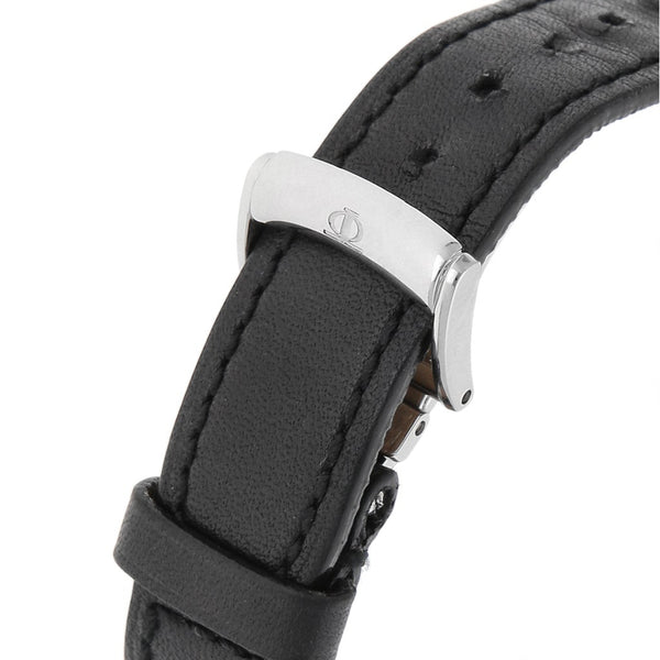 Reloj Baume & Mercier para dama en acero y cuero.