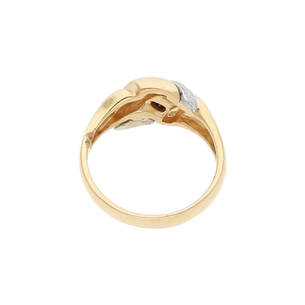 Anillo diseño especial en oro dos tonos 14 kilates.