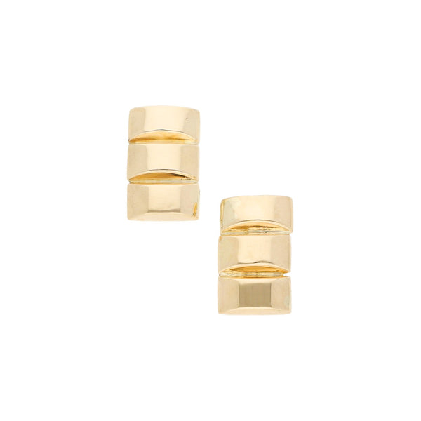 Aretes huecos en oro amarillo 14 kilates.