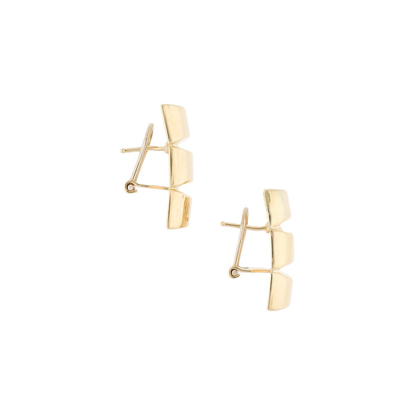 Aretes huecos en oro amarillo 14 kilates.